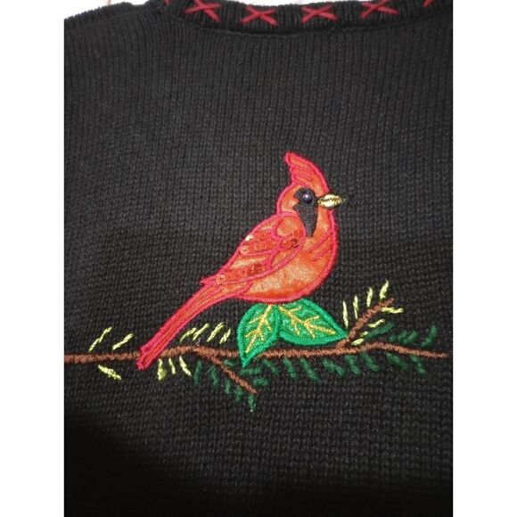 Bobbie Brooks Sweater Ladies‎ Large Cardinal Christmas - Picture 4 of 7